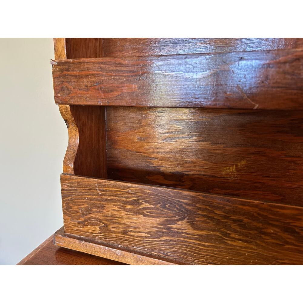Vintage Wooden Wall Shelf Plate Rack | Rustic Wall Mounted Display Shelf - Picture 9 of 16